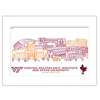 Virginia Tech Hokies 11" x 14" Matted Campus Wall Art Collage