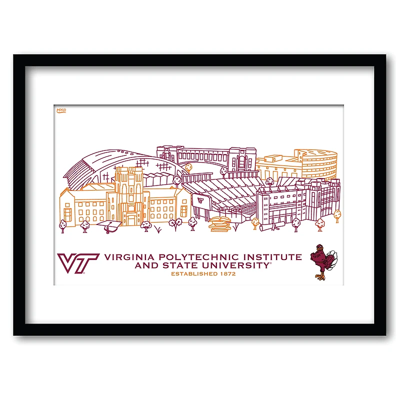 Virginia Tech Hokies 11" x 14" Framed Campus Wall Art Collage