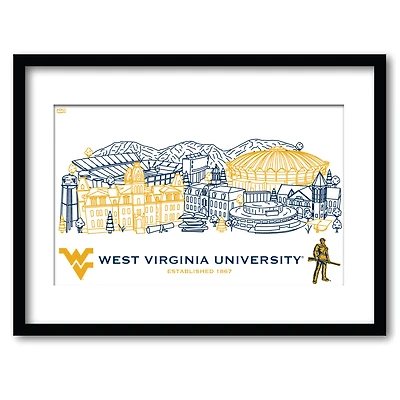 West Virginia Mountaineers 11" x 14" Framed Campus Wall Art Collage