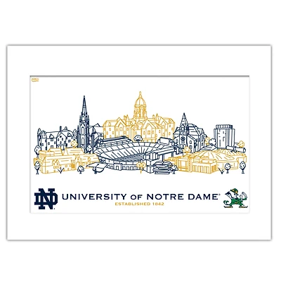 Notre Dame Fighting Irish 11" x 14" Matted Campus Wall Art Collage