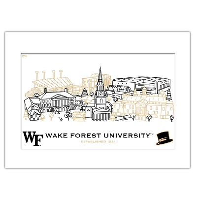 Wake Forest Demon Deacons 11" x 14" Matted Campus Wall Art Collage