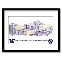Washington Huskies 11" x 14" Framed Campus Wall Art Collage