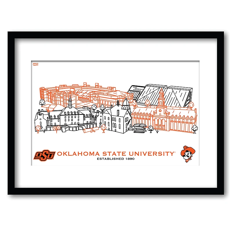 Oklahoma State Cowboys 11" x 14" Framed Campus Wall Art Collage
