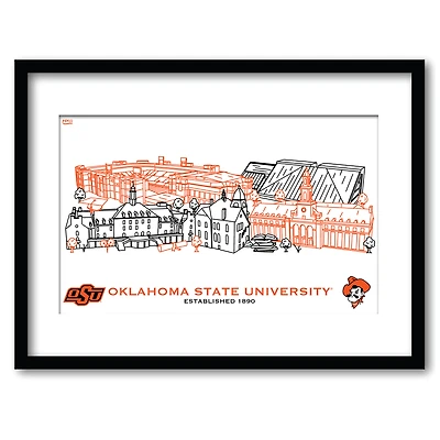 Oklahoma State Cowboys 11" x 14" Framed Campus Wall Art Collage