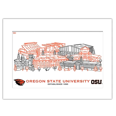 Oregon State Beavers 11" x 14" Matted Campus Wall Art Collage