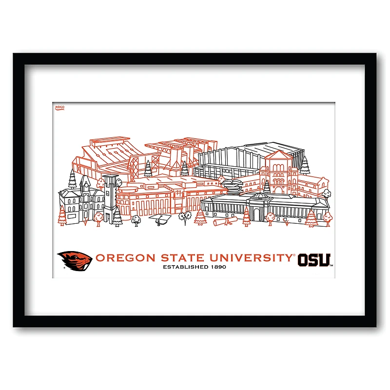 Oregon State Beavers 11" x 14" Framed Campus Wall Art Collage