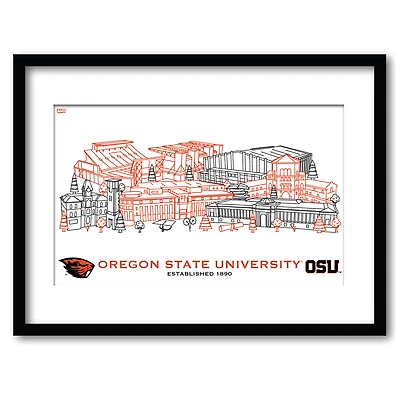 Oregon State Beavers 11" x 14" Framed Campus Wall Art Collage