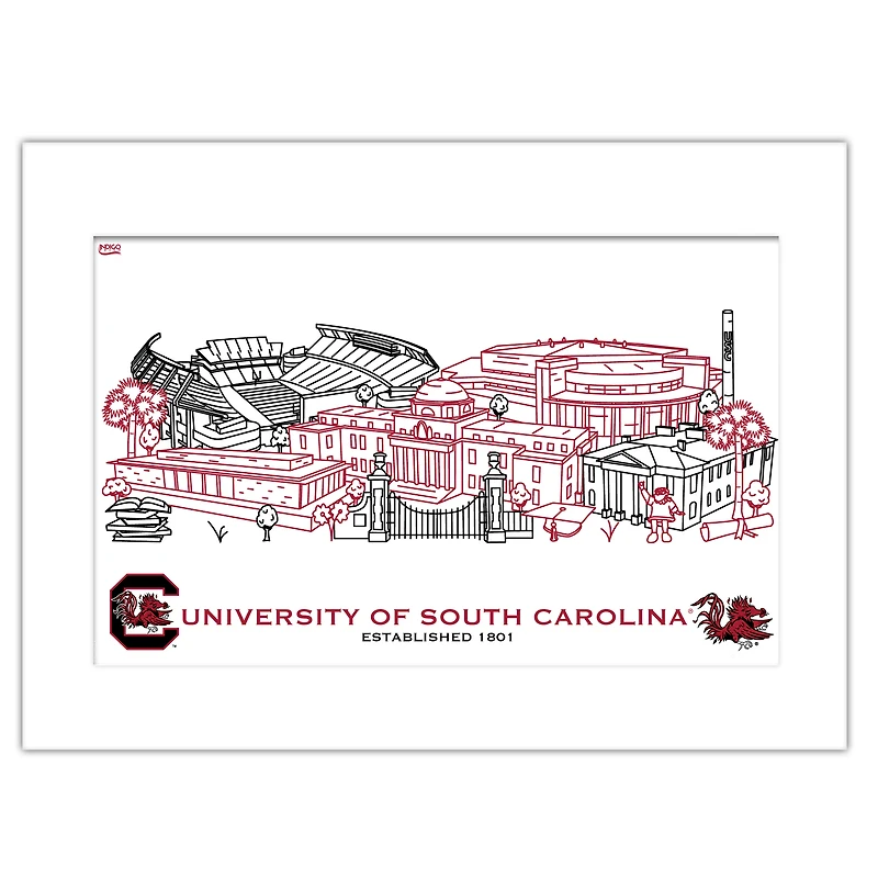 South Carolina Gamecocks 11" x 14" Matted Campus Wall Art Collage