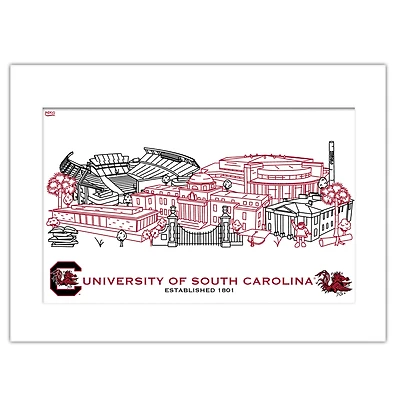 South Carolina Gamecocks 11" x 14" Matted Campus Wall Art Collage