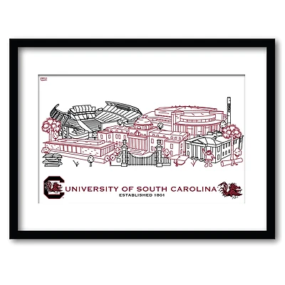 South Carolina Gamecocks 11" x 14" Framed Campus Wall Art Collage