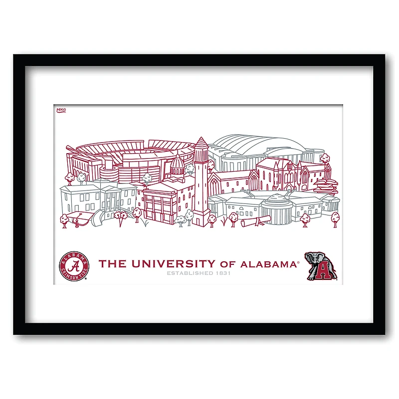Alabama Crimson Tide 11" x 14" Framed Campus Wall Art Collage