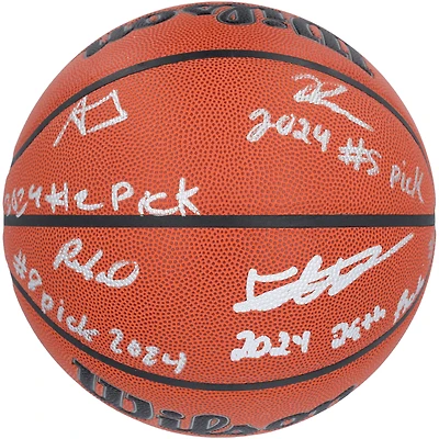 2024 NBA Draft Autographed Wilson Official Game Basketball Featuring Alexandre Sarr, Ron Holland II, Rob Dillingham & Isaiah Collier with "# Pick" Inscriptions - Limited Edition of 12