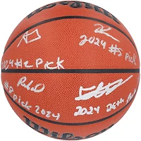 2024 NBA Draft Autographed Wilson Official Game Basketball Featuring Alexandre Sarr, Ron Holland II, Rob Dillingham & Isaiah Collier with "# Pick" Inscriptions - Limited Edition of 12