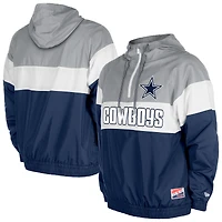 Men's New Era  Navy Dallas Cowboys Pullover Quarter-Zip Hoodie Jacket