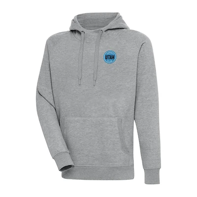 Men's Antigua Heather Gray Utah Mammoth Victory Pullover Hoodie