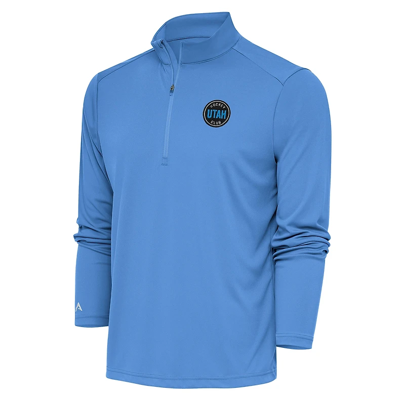 Men's Antigua Light Blue Utah Mammoth Tribute Quarter-Zip Pullover Top