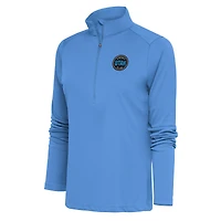 Women's Antigua Light Blue Utah Mammoth Tribute Half-Zip Pullover Top