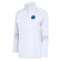 Women's Antigua White Utah Mammoth Tribute Half-Zip Pullover Top
