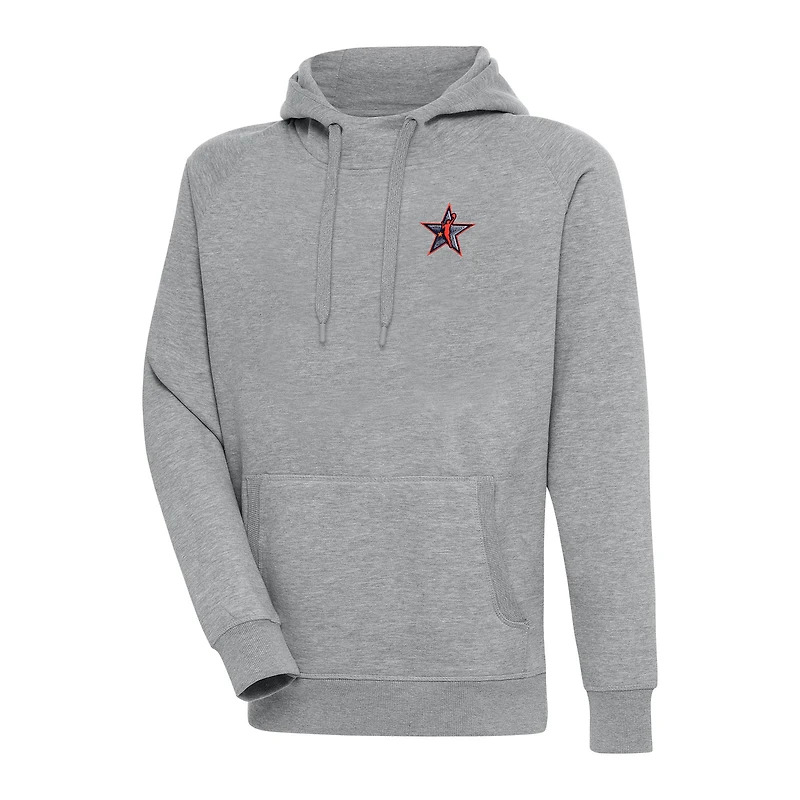 Men's Antigua Heather Gray 2024 WNBA All-Star Game Victory Raglan Pullover Hoodie