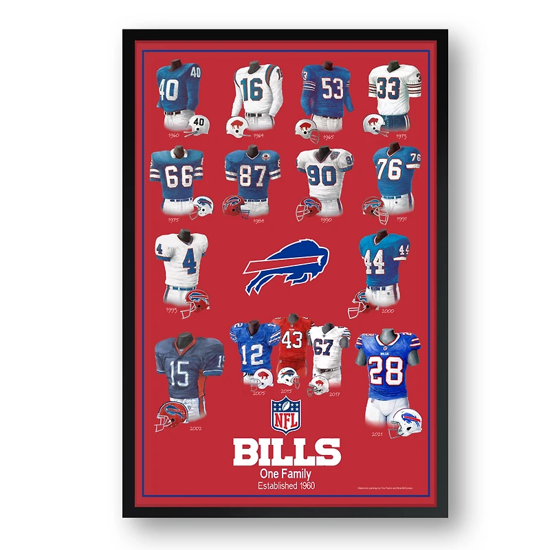 Buffalo Bills 14" x 20" Uniform Heritage Framed Art Print