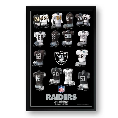 Las Vegas Raiders 14" x 20" Uniform Heritage Framed Art Print