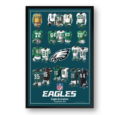 Philadelphia Eagles 14" x 20" Uniform Heritage Framed Art Print