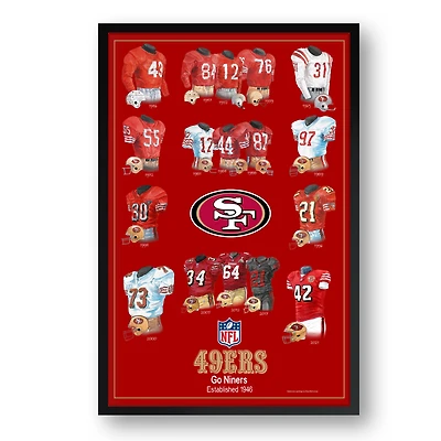 San Francisco 49ers 14" x 20" Uniform Heritage Framed Art Print
