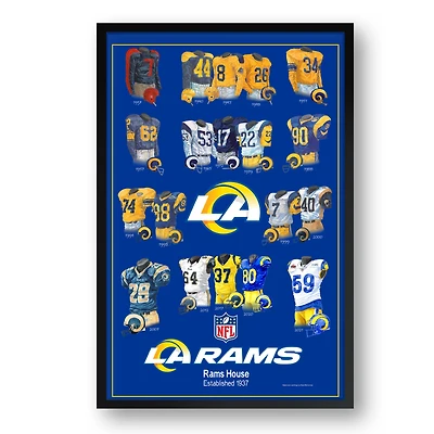 Los Angeles Rams 27" x 39" Uniform Heritage Framed Art Print