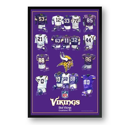 Minnesota Vikings 27" x 39" Uniform Heritage Framed Art Print