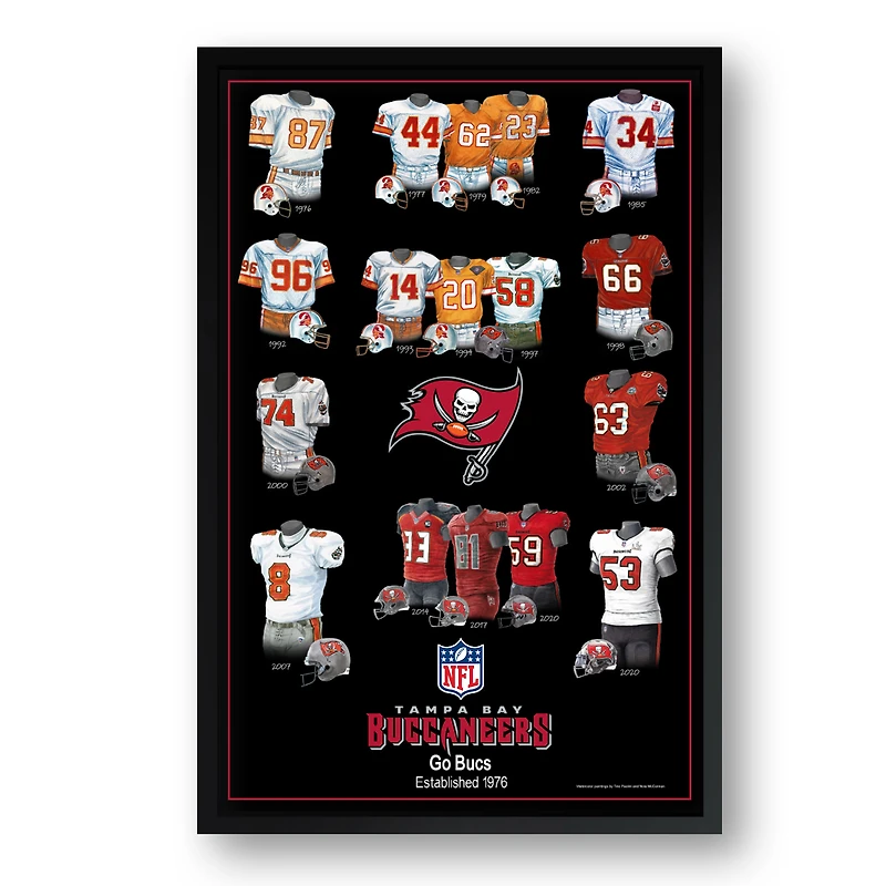 Tampa Bay Buccaneers 27" x 39" Uniform Heritage Framed Art Print
