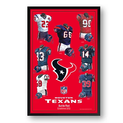 Houston Texans 27" x 39" Uniform Heritage Framed Art Print