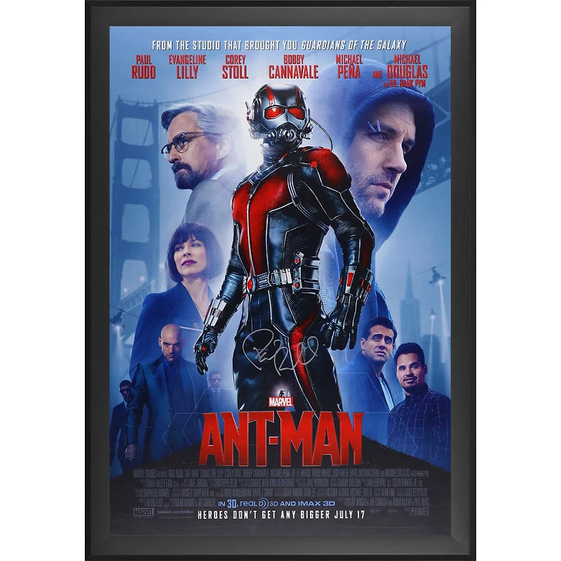 Paul Rudd Ant-Man Autographed Framed 27" x 40" Movie Poster