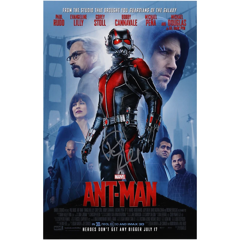 Paul Rudd Ant-Man Autographed 11" x 17" Movie Poster