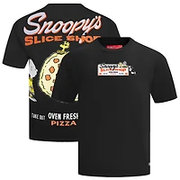 Men's Freeze Max Black Peanuts Snoopy's Slice Shop T-Shirt