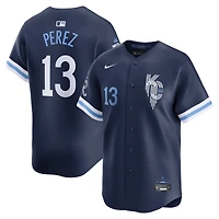Men's Nike Salvador Perez Navy Kansas City Royals City Connect Limited Jersey