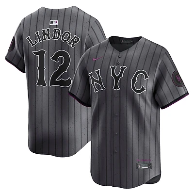 Men's Nike Francisco Lindor Gray New York Mets City Connect Limited Jersey
