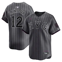 Men's Nike Francisco Lindor Gray New York Mets City Connect Limited Jersey