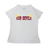 Girls Toddler Garb  White Arizona State Sun Devils Brittany V-Neck T-Shirt
