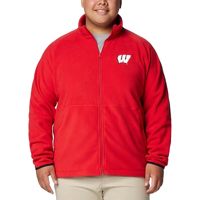 Men's Columbia Red Wisconsin Badgers Big & Tall Flanker™ IV Fleece Raglan Full-Zip Jacket