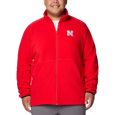 Men's Columbia  Scarlet Nebraska Huskers Big & Tall Flanker™ IV Fleece Raglan Full-Zip Jacket