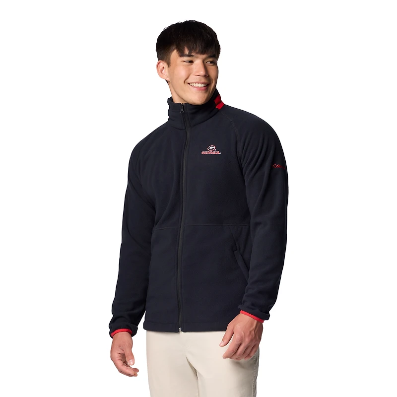 Men's Columbia  Black Georgia Bulldogs Big & Tall Flanker™ IV Fleece Raglan Full-Zip Jacket