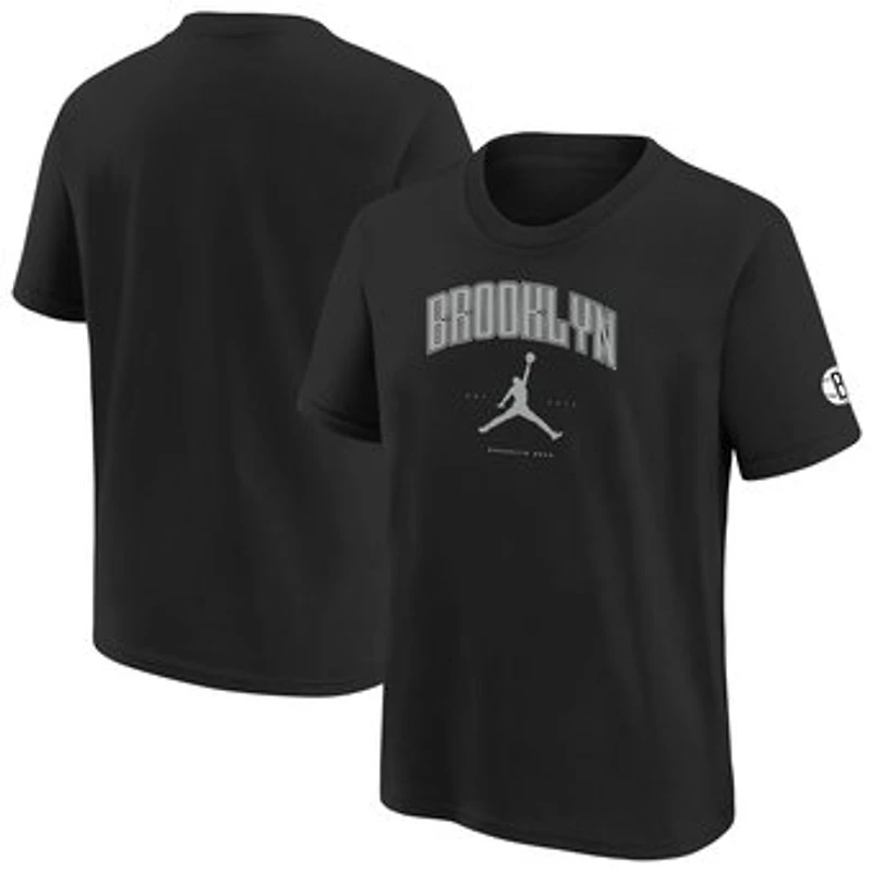 Youth Jordan Brand Black Brooklyn Nets Essential Cities T-Shirt