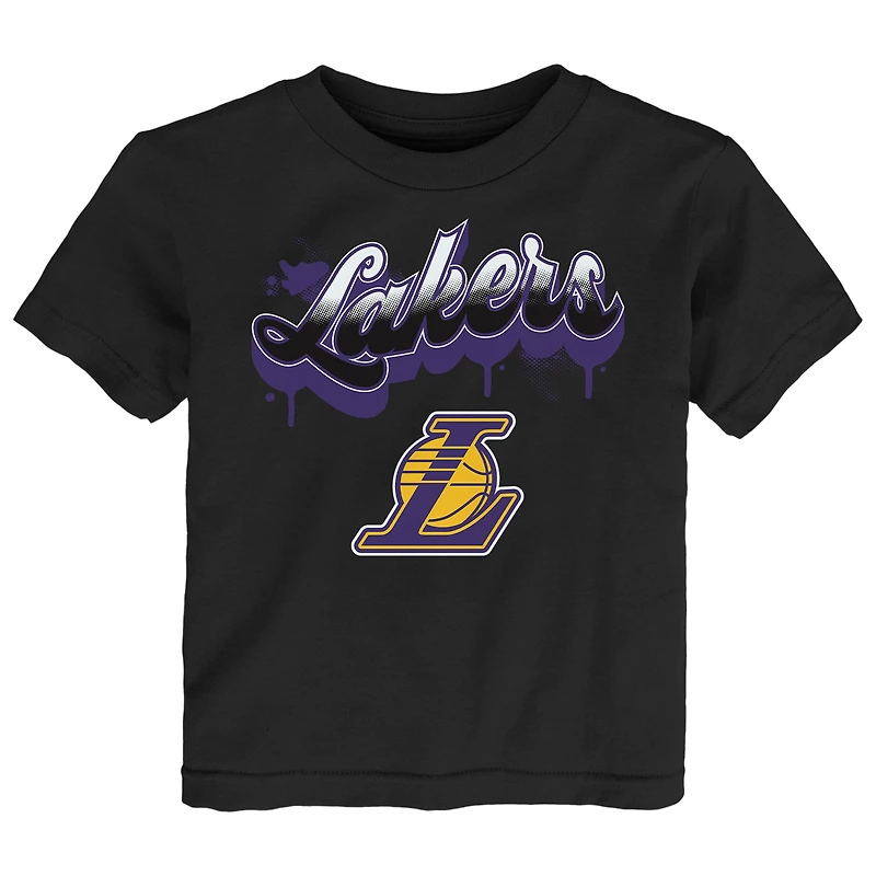 Youth Black Los Angeles Lakers Bubbly Script T-Shirt