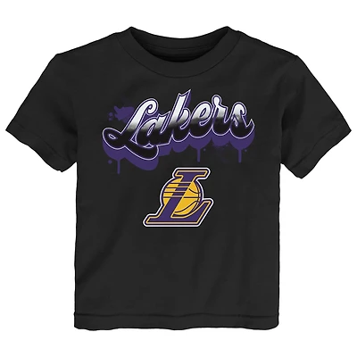 Youth  Black Los Angeles Lakers Bubbly Script T-Shirt