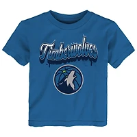 Youth  Blue Minnesota Timberwolves Bubbly Script T-Shirt