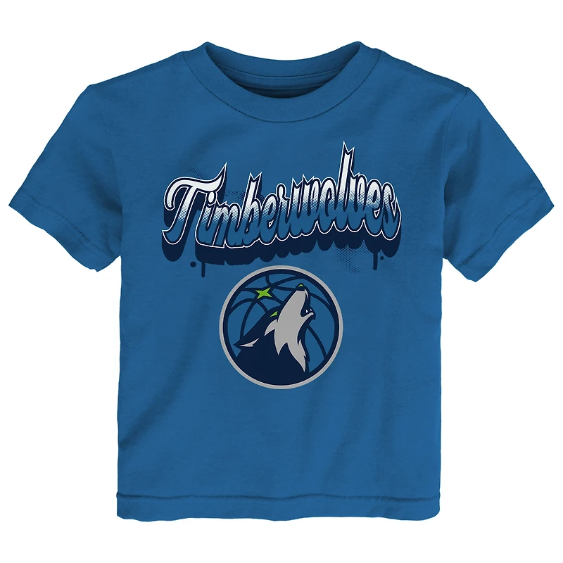 Youth  Blue Minnesota Timberwolves Bubbly Script T-Shirt