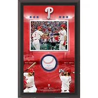 Bryce Harper & Trea Turner Philadelphia Phillies Autographed Framed Baseball with Shadowbox Collage