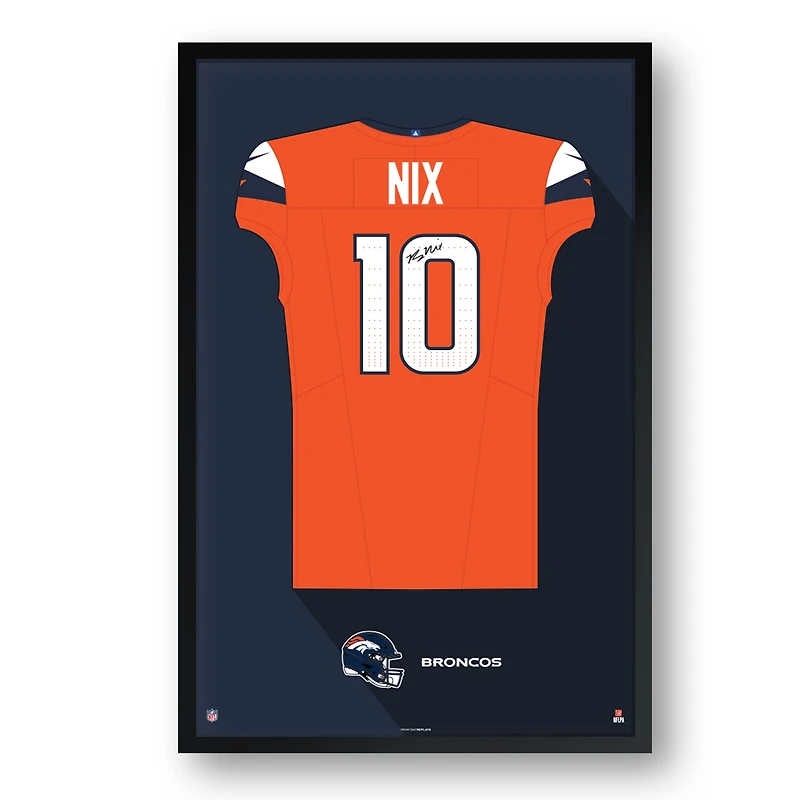 Bo Nix Denver Broncos Framed 14" x 20" Jersey Art Print