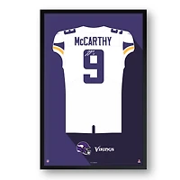 J.J. McCarthy Minnesota Vikings Framed 14" x 20" Jersey Art Print