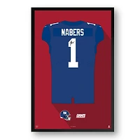Malik Nabers New York Giants Framed 27" x 39" Jersey Art Print